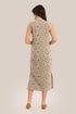Cotton quilted sleeveless long dress